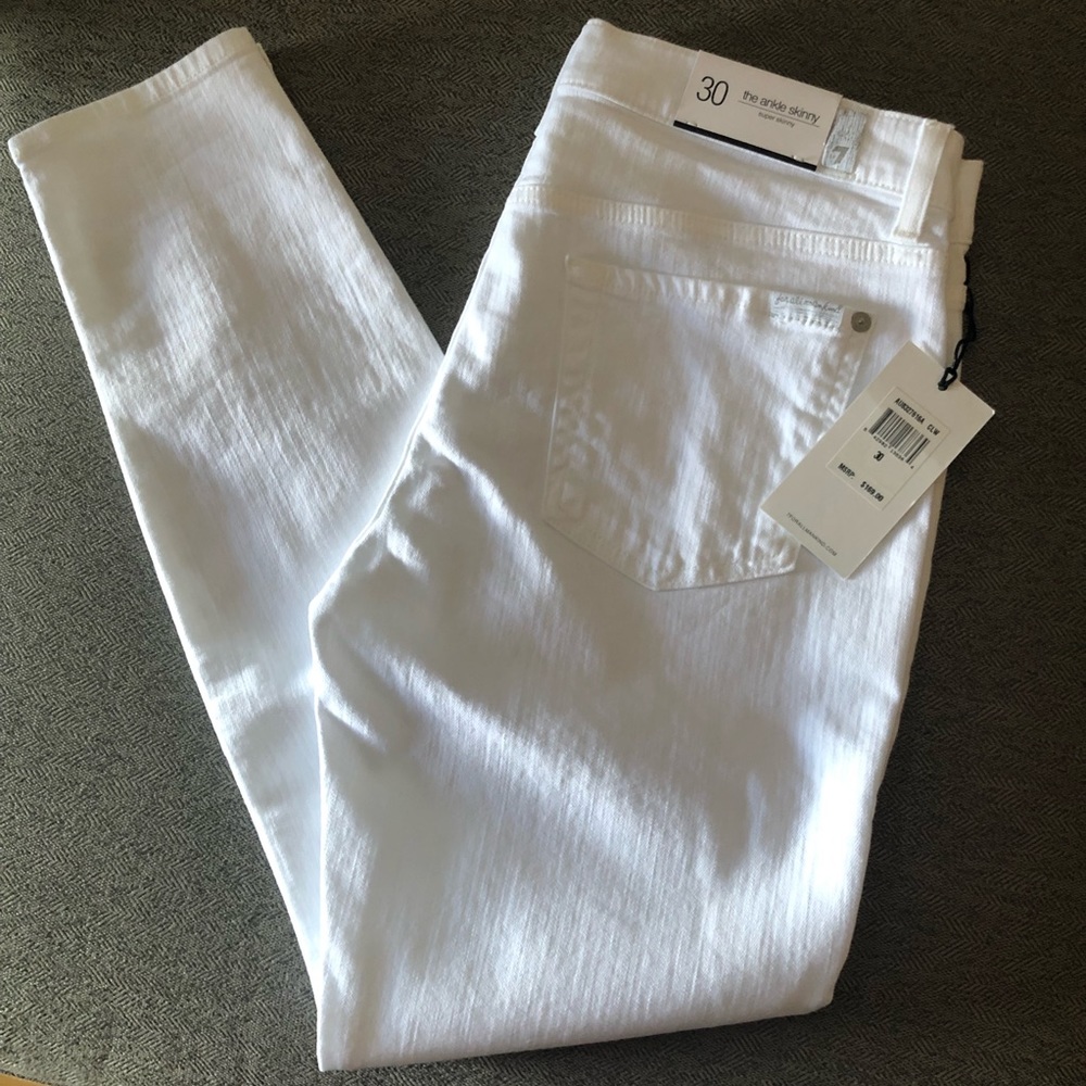NWT 7 for All Mankind Ankle Skinny - White, Sz 30 - Picture 5 of 6